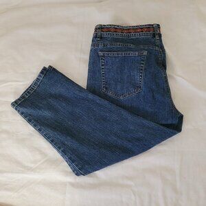 Cropped Capri Jeans Axcess Stretch Embroidered Womens Size 12 Liz Claiborne
